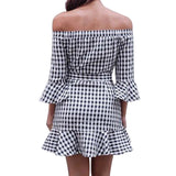 Sydney Ruffles Checkered Dress