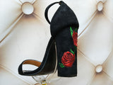 Roses Suede Heel Sandals Shoes