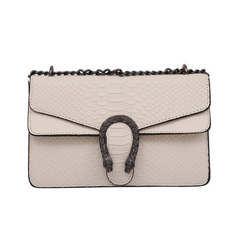 Serpentine Chain Leather Handbag