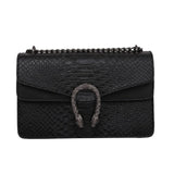 Serpentine Chain Leather Handbag