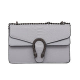 Serpentine Chain Leather Handbag