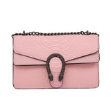 Serpentine Chain Leather Handbag