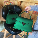 Rivet Pop Solid Handbag